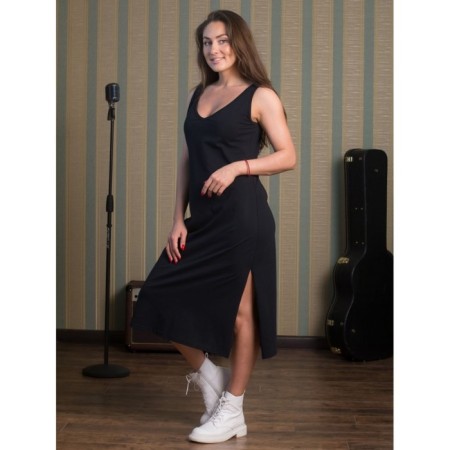 Female dress, size 52, black color-1