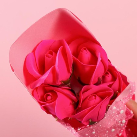 Bouquet of soap roses, fuchsia color-2