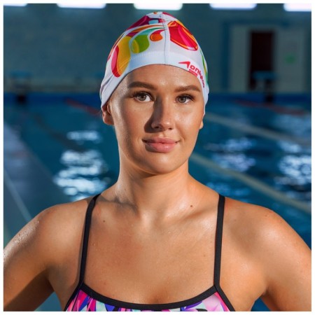 Шапочка для плавания взрослая ONLYTOP Swim Modern, тканевая, обхват 54-60 см-2