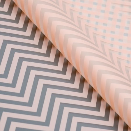 Matte film with a pattern "Wave", peach color, 57 x 57 cm