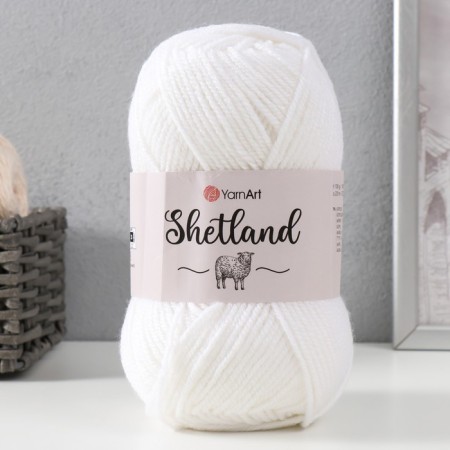 Gingerbread "Shetland" 30% wool Verdin, 70% acrylic 220m/100g (501 white)-4
