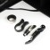 Casket Wood, leatherette for 2 bottles "Black Black" 4 items 34.5x19.5x12 cm