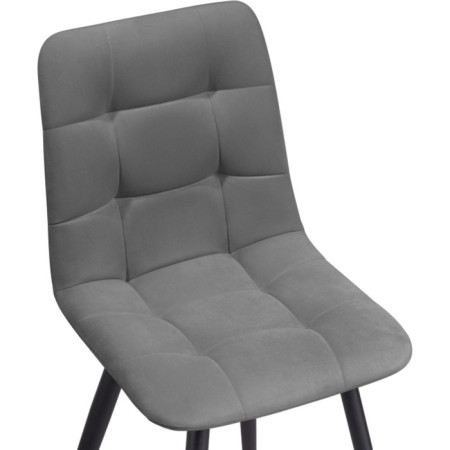 Stool on a metal frame chilli metal/velor, black/gray 43.5x50x87.5 cm-4