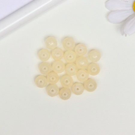 Bead glass "Jade kracle" 10 mm, 20 pcs. cream