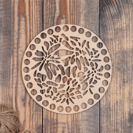 Round billet for knitting, plywood pattern 15 cm, d 10 mm