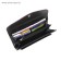 Wallet, button, 5 departments for bills, 2 for coins, 4 for cards, red python/black show