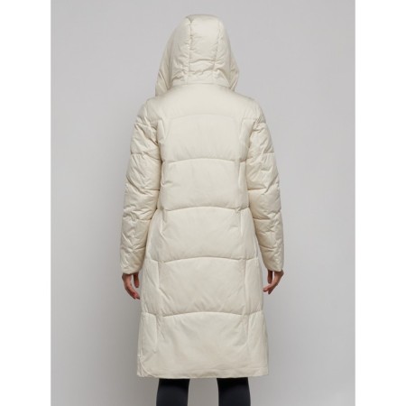 Coat insulated winter female, size 50, beige color-6