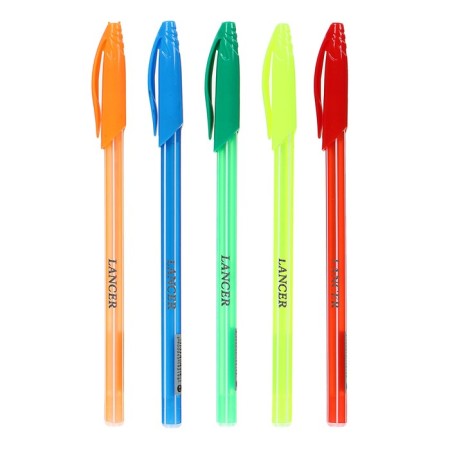 Ballpoint pen "stripes" 0.5 mm, blue rod, in the display, mix case (barcode on the piece)-2