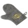 Mitten for a bathhouse, gray with gold embroidery "Dobroparov"