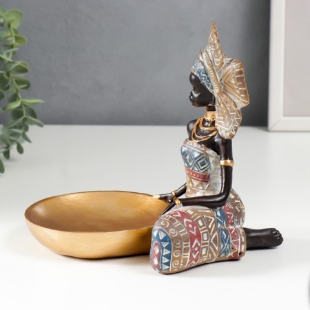 Souvenir Polystone stand "African in the headdress-leader" MIX 18.5x20.5x13 cm-4