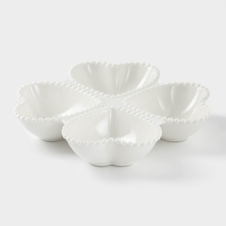 Menzhitsa ceramic 4 cells "Heart", 25 × 4.5 cm, white color