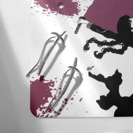 Earrings Metal "Japan" cold weapons, sword, color silver-2