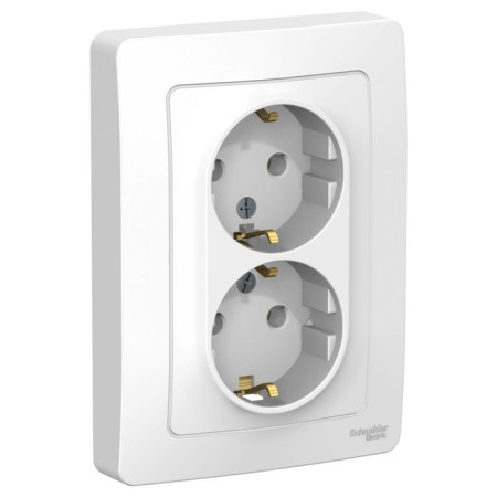 Double SE BLANCA, 16 A, 250 V, built -in, with salary, IP20, white, Blnrs001021