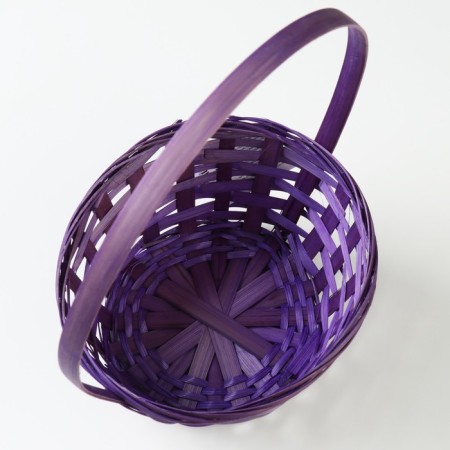 Wicker basket, D19 x 9.5 x 32 cm, purple, bamboo-2