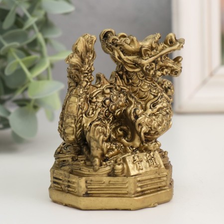 NECKE Polystone for bronze "Dragon with a pearl" 5.6x7.3x8 cm-1