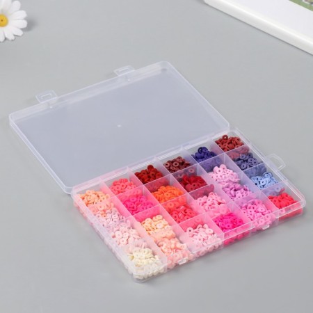Decor for creativity plastic "Palette of red, pink" d = 0.6 cm nr 24 colors 18.5x13x2 cm-1