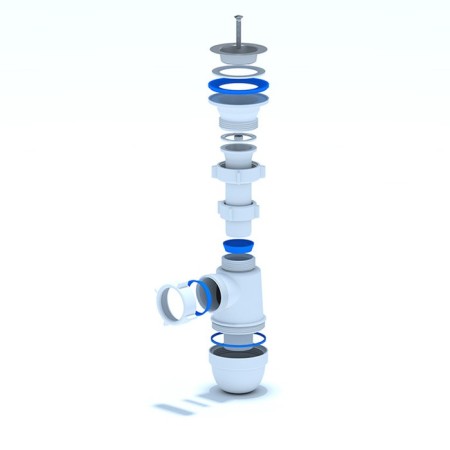 Siphon for washing "Ani Plast" C0100, 1 1/2 "x 40 mm, with a stainless grill d = 70 mm-1