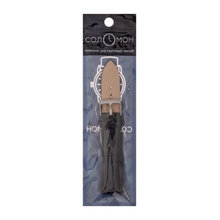 Solomon watch strap, 20 mm, eco-leather, L-20 cm, black-6