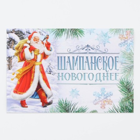 Stick on the bottle "Champagne New Year", Santa Claus, 12 x 8 cm-3