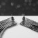Hanging earrings with rhinestones "Waterfall" on a rectangle, black color in silver, 8 cm
