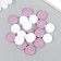 Beads for creativity wood "flat circle" set 20 pcs white, lilac 0.4x1.5x1.5 cm