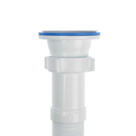 Hofrosiphon ORIO AS-7011, 1 1/2 "x40/50 mm, with a plastic grill d = 70 mm, l = 1000 mm, white-2