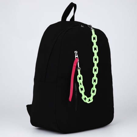 School textile school with pocket, black color, 45x30x15 cm-5