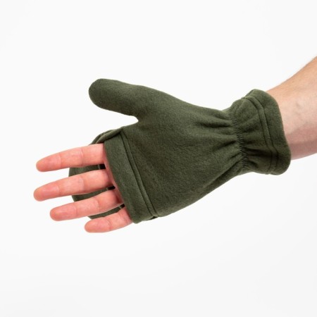 Men's mittens with a folding top of fleece, khaki color-5