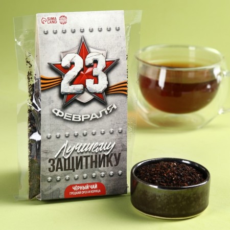 Black tea "Best Defender" with walnut and cinnamon, 50 g.