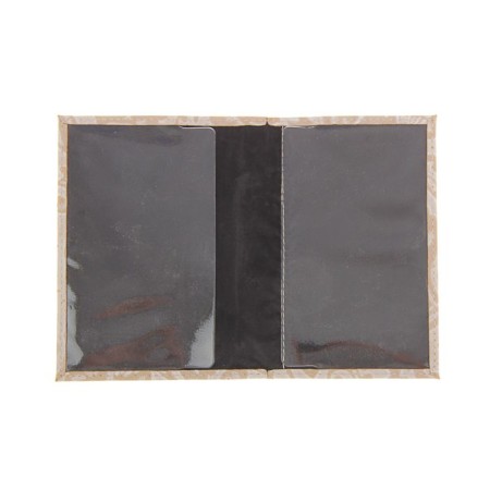 Cover for a passport with a pocket, beige color-1