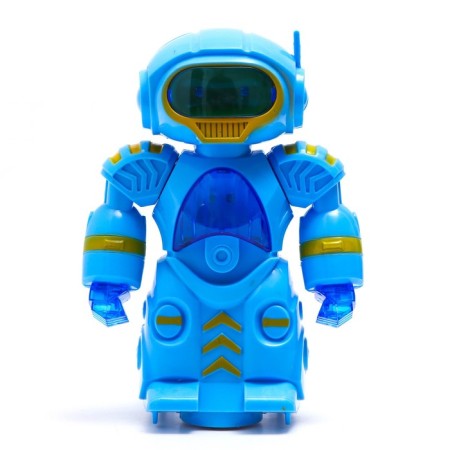 The robot is musical, light and sound effects, drives, blue color-1