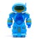 The robot is musical, light and sound effects, drives, blue color