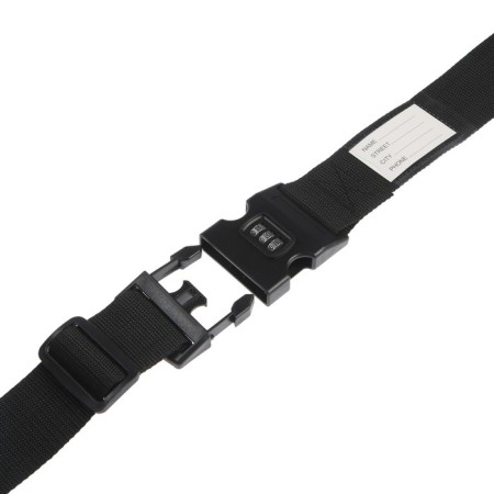 A belt for a suitcase or bags with a code lock, black color-3
