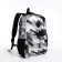 School backpack from textiles on a zipper, 3 pockets, black/gray color