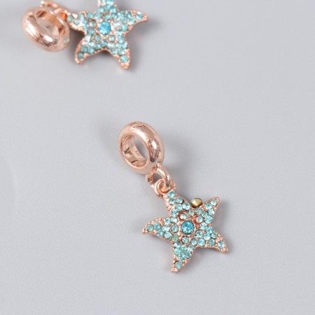 Bale with a suspension metal for creativity "sea star" gold, rhinestones 1.2x2.5 cm