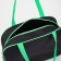 Sports bag with lightning, without lining, external pocket, black/green color