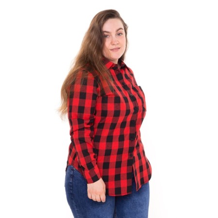 Women's shirt, red-black cage, size 58-3