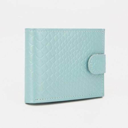 Women's wallet on the Textura button, blue color