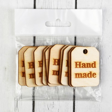 Wood patch "Hand Made", 3.5 × 4.5 cm-1