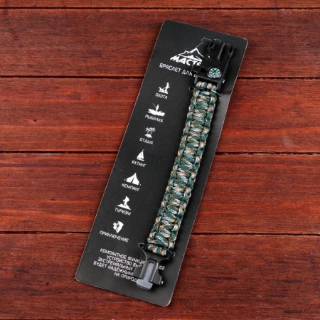 4B1 survival bracelet (paracord, compass, whistle, fire), 25.5 × 2.5 cm, 3 m