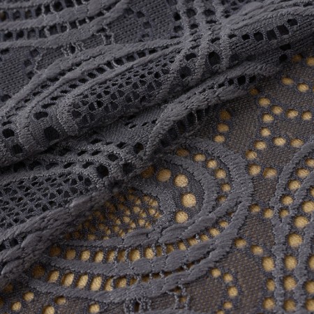 Lace elastic fabric, 180 mm × 2.7 ± 0.5 m, graphite color-1
