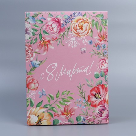 Gift folding box, packaging, “March 8”, 22 x 30 x 10 cm-2