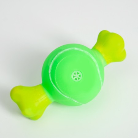 Tennis bone squeak toy for dogs, 10 x 5 cm, green-1