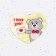 Valentine Double postcard "I love you!" bear