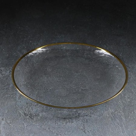 Black dinagoed “Fleece” glass, d = 26.5 cm, golden heap color