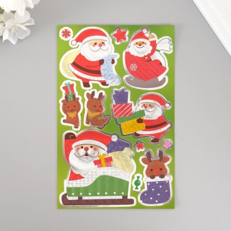 Stick Plastic Foil "New Year" Green 24.5x13.2 cm-1