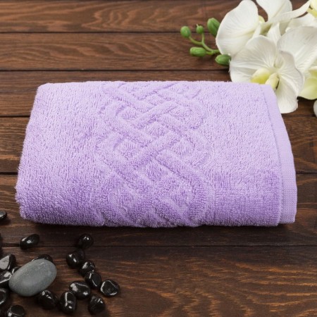 Terry towel "Plait", color lilac, 30x70 cm