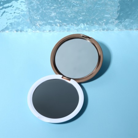 Mirror folding "pattern", d = 9 cm, white/pink gold color-1