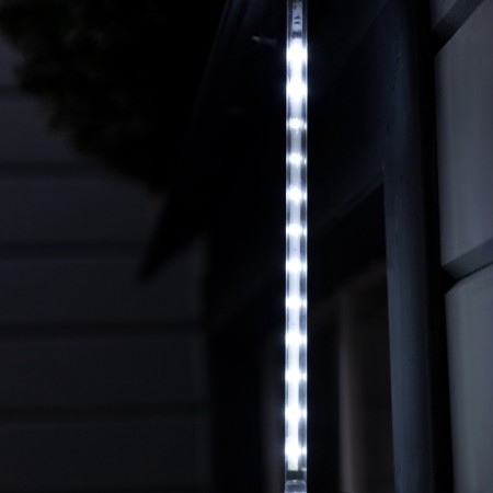 Garland "icicles" melting 0.3 m, IP44, transparent thread, 18 LED, white glow, overflows, 220 V-1