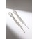 Hanging earrings with Hollywood rhinestones drops with threads, white color in silver, 15.5 cm